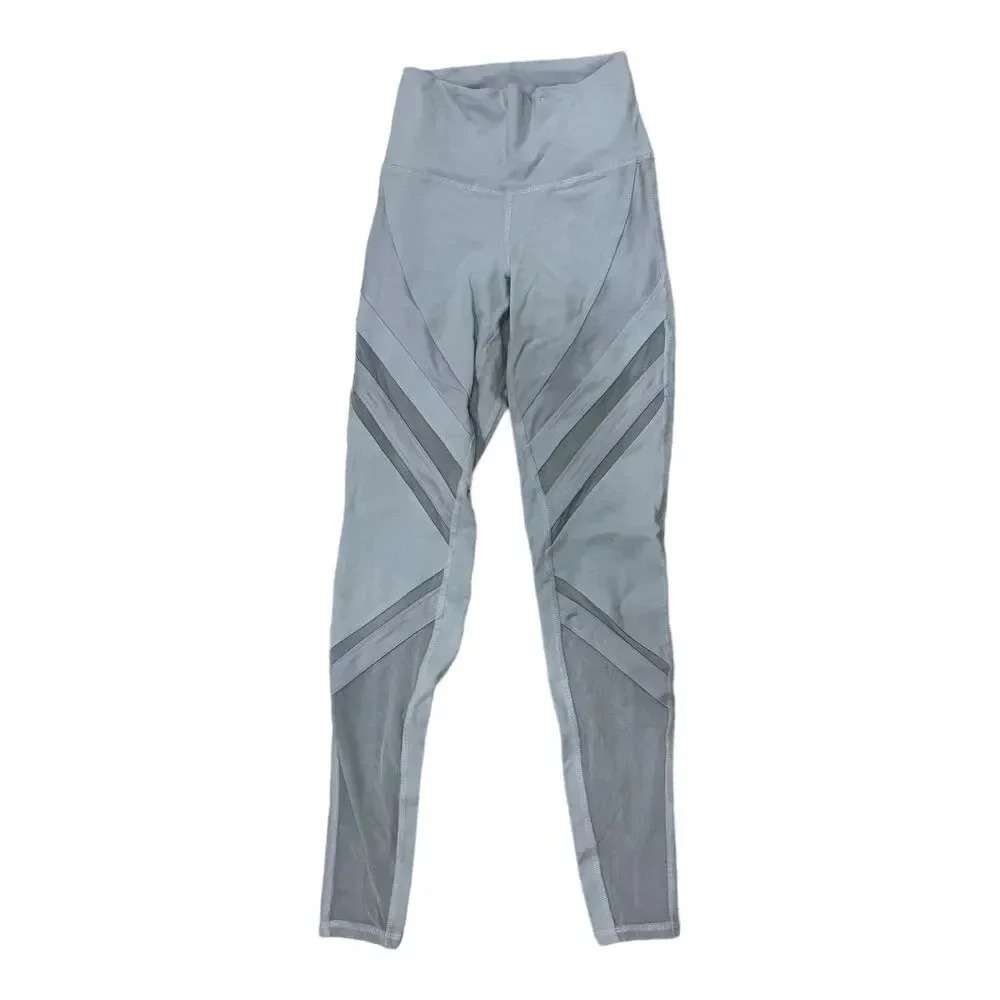 Alo Gray High Waist Mesh Epic Full Length Leggings XXS